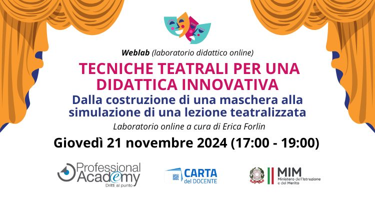 Il teatro a scuola per innovare la didattica (laboratorio didattico online)